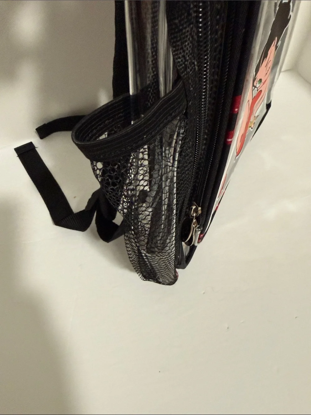 Betty Boop Large Clear Backpack with Black Trim and Red Graphic